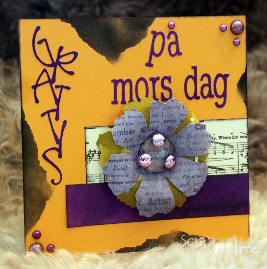 Mothers day card with a die-cut, assembled flower