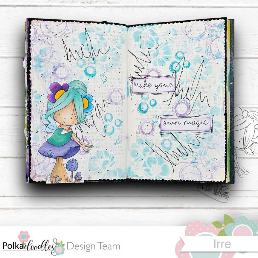 Art Journal with Flower Fairy sitting on a toadstool