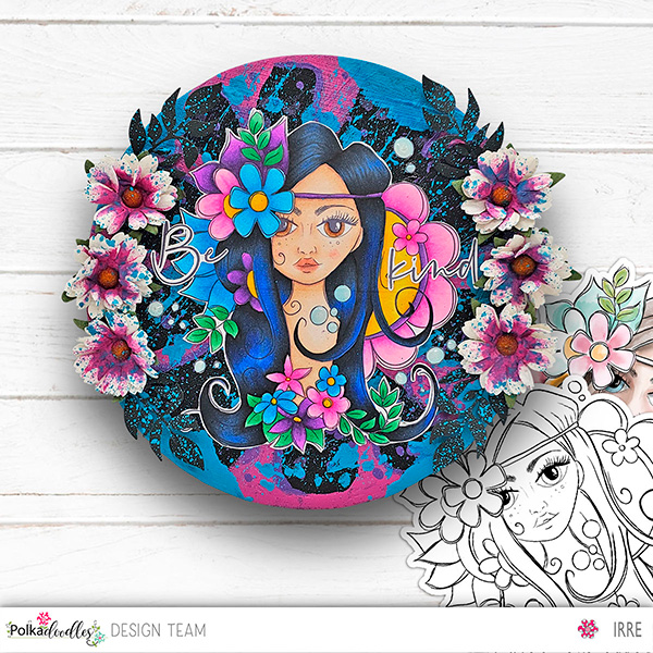 Canvas with Natures Beauty Girl with flowers in hair
